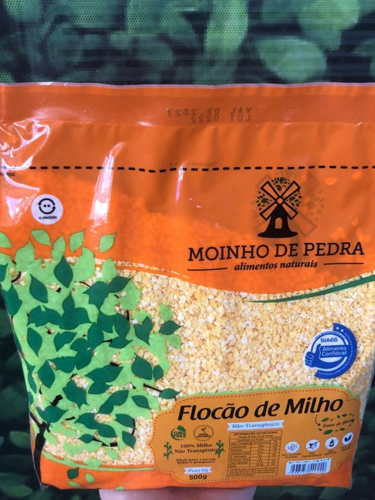 Milho não-transgênico Moinho de Pedra: flocão de milho